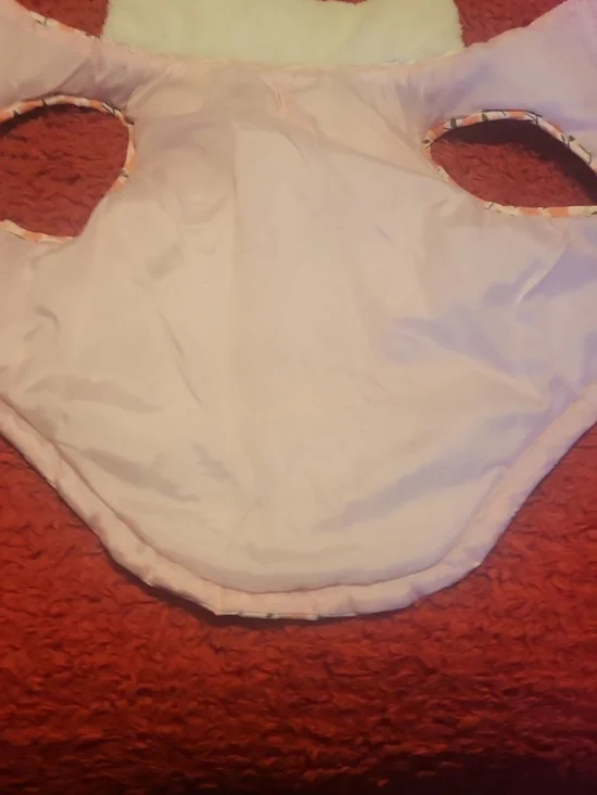 Peach Floral Puffer Dog Coat - Strapless Style - Picture 4 of 6